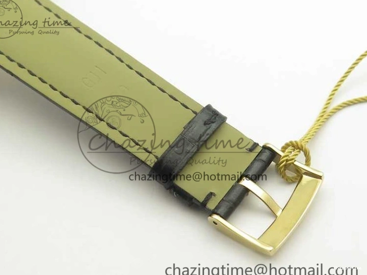 0419 De Ville YG MKF 1:1 Best Edition Silver Dial Diamonds Markers on Black Leather Strap MIYOTA 9015 V Flexible 8046